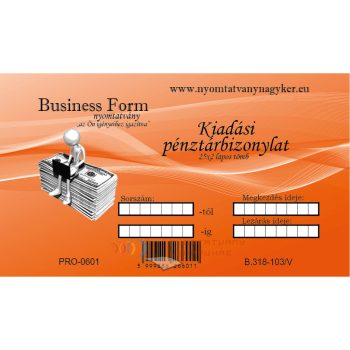 Kiadási pénztárbizonylat 25x2 lapos - B.318-103/V 