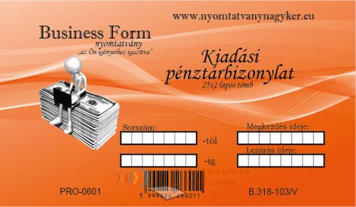 Kiadási pénztárbizonylat 25x2 lapos - B.318-103/V 