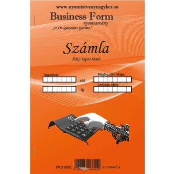 Számlatömb egy ÁFA-s 50x3pld A5 álló -B.13-374V/ÚJ 