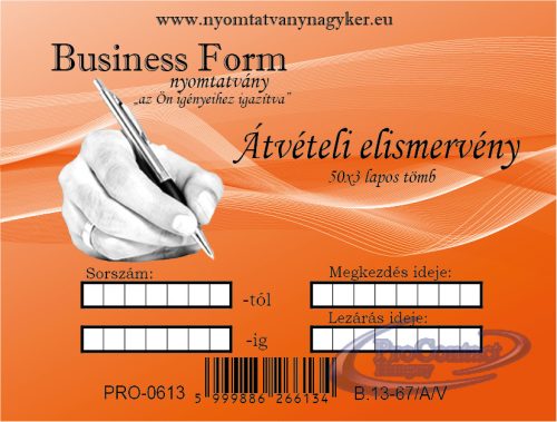 Átvételi elismervény A/6 50x3pld