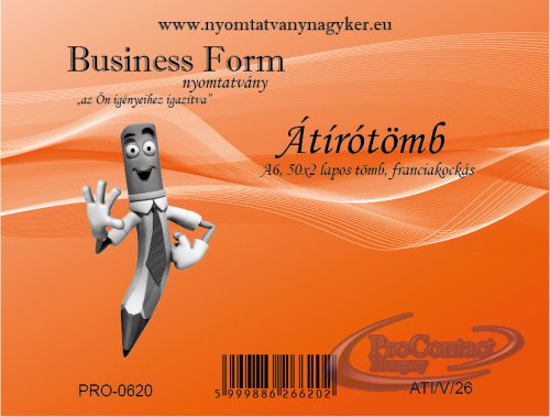 Átírótömb A/6 50x2 francia kockás