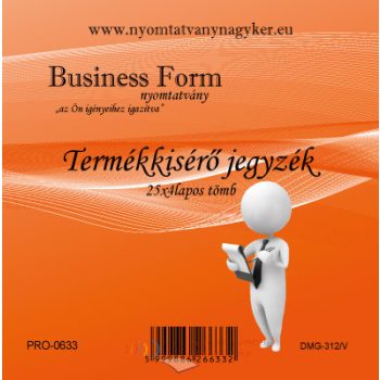 Termékkisérő jegyzék 25×4 pld DMG-312/V nyomtatvány