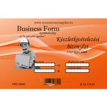 Készletkivételezési bizonylat A5 25x4 lapos B.12-114/V