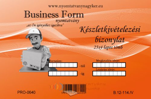 Készletkivételezési bizonylat A5 25x4 lapos B.12-114/V