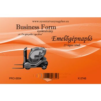 Emelőgépnapló A5 25 lapos fekvő D.E.938