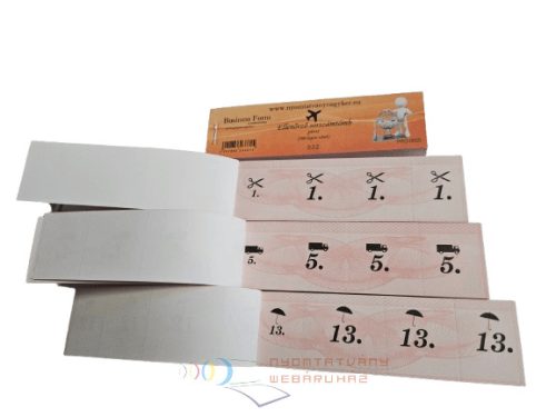 Ellenörző sorszámtömb 100 lapos (piros) tombola 