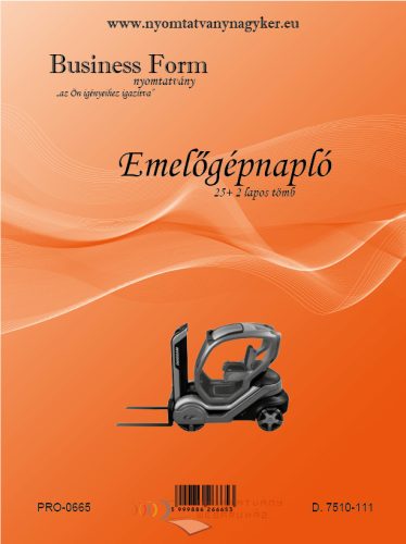 Emelőgépnapló A4 25+2 lapos  D.7570-111