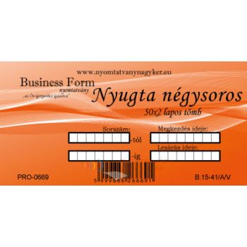 Nyugta négysoros 50×2 pld - B.15-41