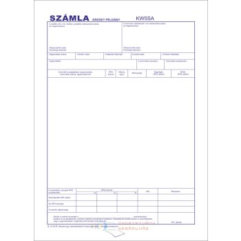   Számlagarnitúra ÁFA részletezővel A4 5 példányos  B.10-01R nyomtatvány