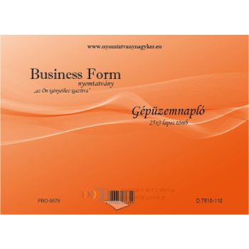 Gépüzemnapló fekvő A4 25×3 lapos D.7510-110