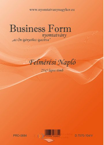 Felmérési Napló A4 25×5 pld D.7570-104/V