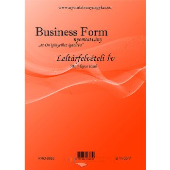 Leltárfelvételi ív 50×3 lapos tömb  - B.14-30/V