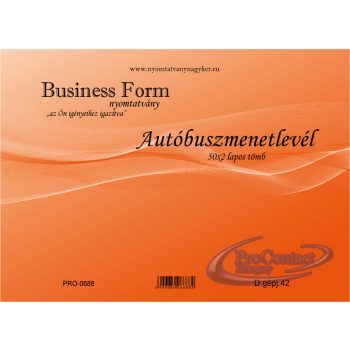 Autóbusz menetlevél A4 50x2 pld fekvő  D. gépj 42