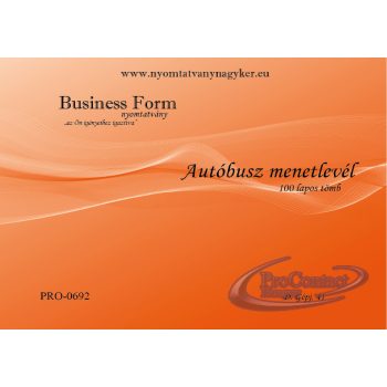 Autóbusz menetlevél A4 100 lapos D.gépj.41