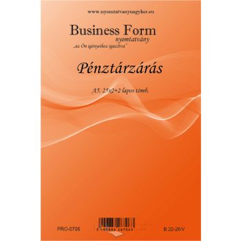   Pénztárzárás A5 25x2+2 lapos önátíró nyomtatvány - B.22-26/V