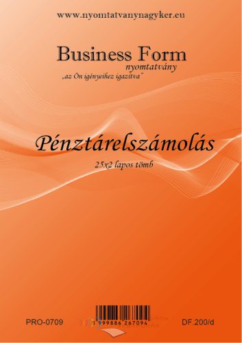 Pénztárelszámolás A5 25x2 lapos - NF-200/d