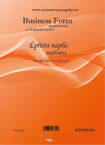 Építési napló 25x3 lapos +9 db 3 lapos garnitúra B.ÉTI.820/ÚJ/V/3