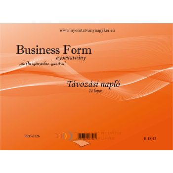 Távozási napló 24 lapos B.18-13 nyomtatvány
