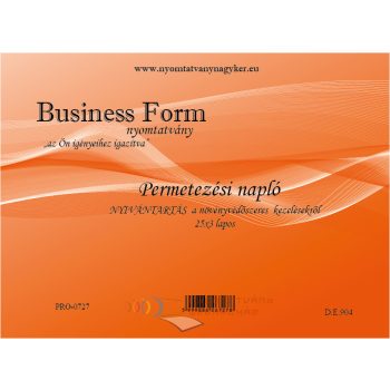 Permetezési napló A4 25x3 lapos nyomtatvány  D.E.904