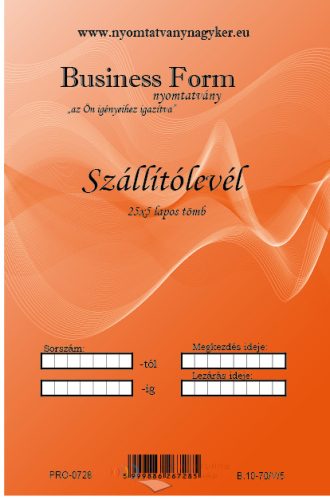 Szállítólevél 25x5pld A5 nyomtatvány B.10-70/V/5