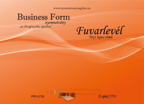 Fuvarlevél 50x3 lapos A4 fekvő -D.gépj.17/V  - díjszámítás részletezővel